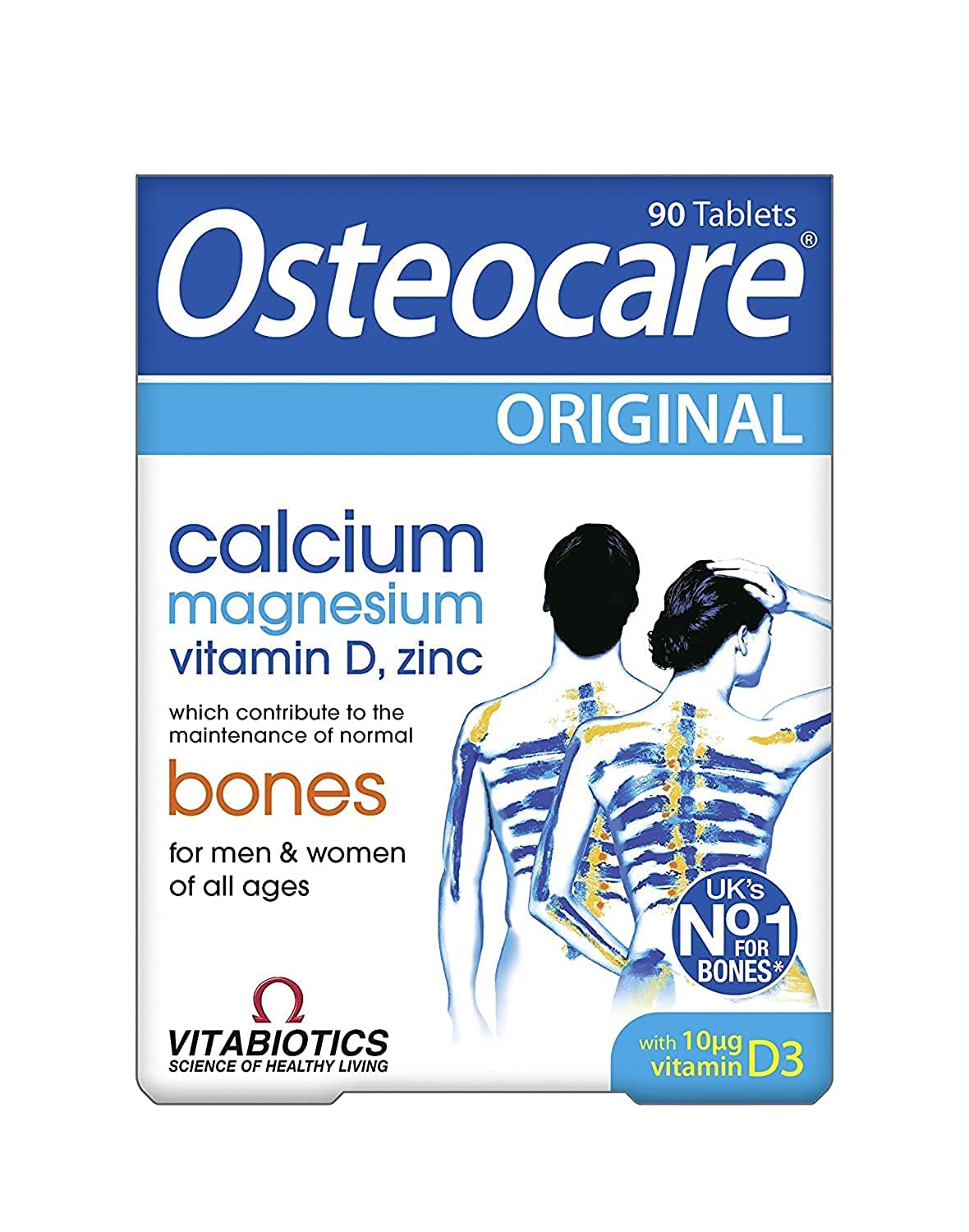 Vitabiotics Osteocare 90 Tablets - Calcium & Vitamin D for Osteoporosis Prevention
