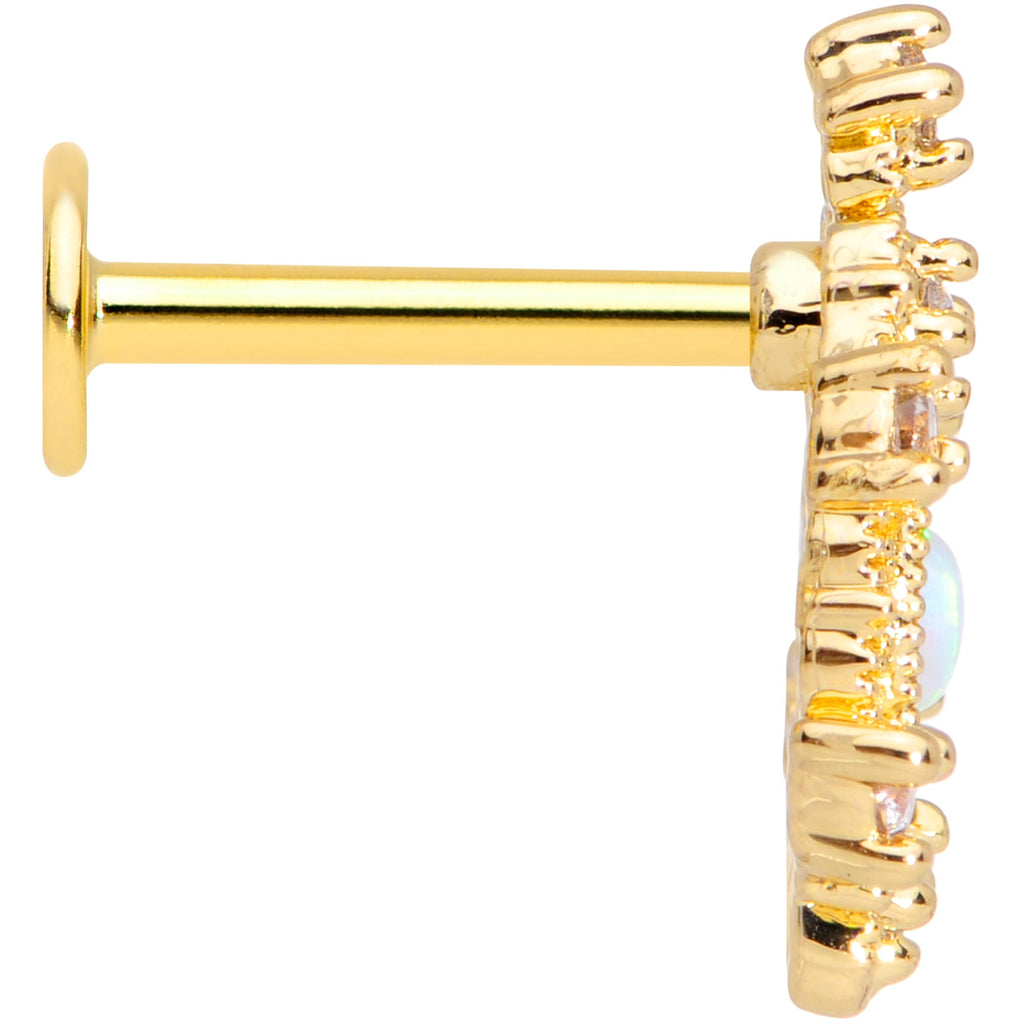 BodyCandy 16G 5/16 White Synthetic Opal Gold Tone Labret Monroe Tragus — lifestyle context