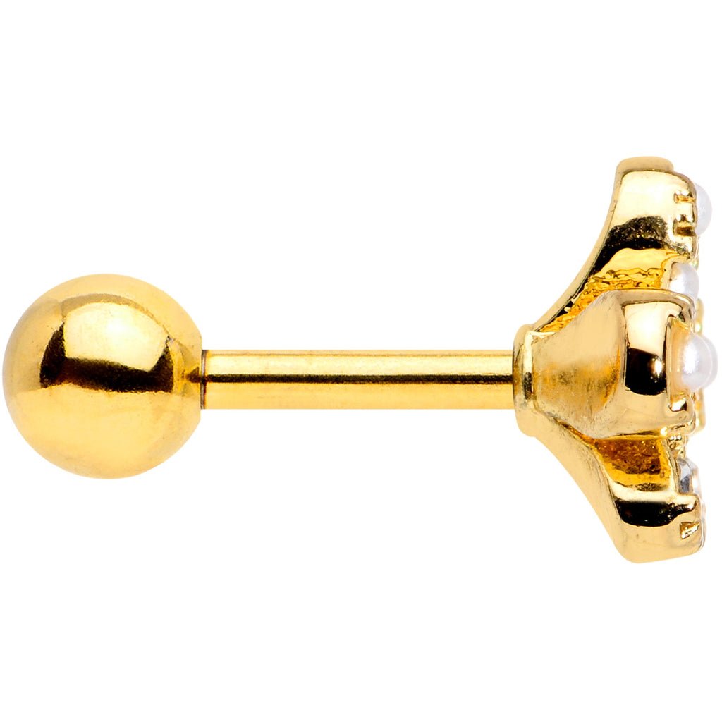 BodyCandy 16G 1/4 Clear Gem Gold Tone Stylish Splat Cartilage Tragus Earring — lifestyle context