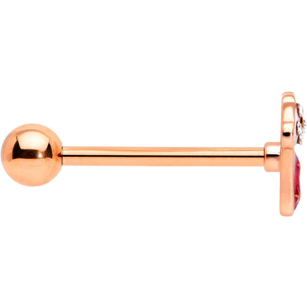 BodyCandy Clear CZ Gem Rose Gold Tone Christmas Stocking Barbell Tongue Ring — lifestyle context