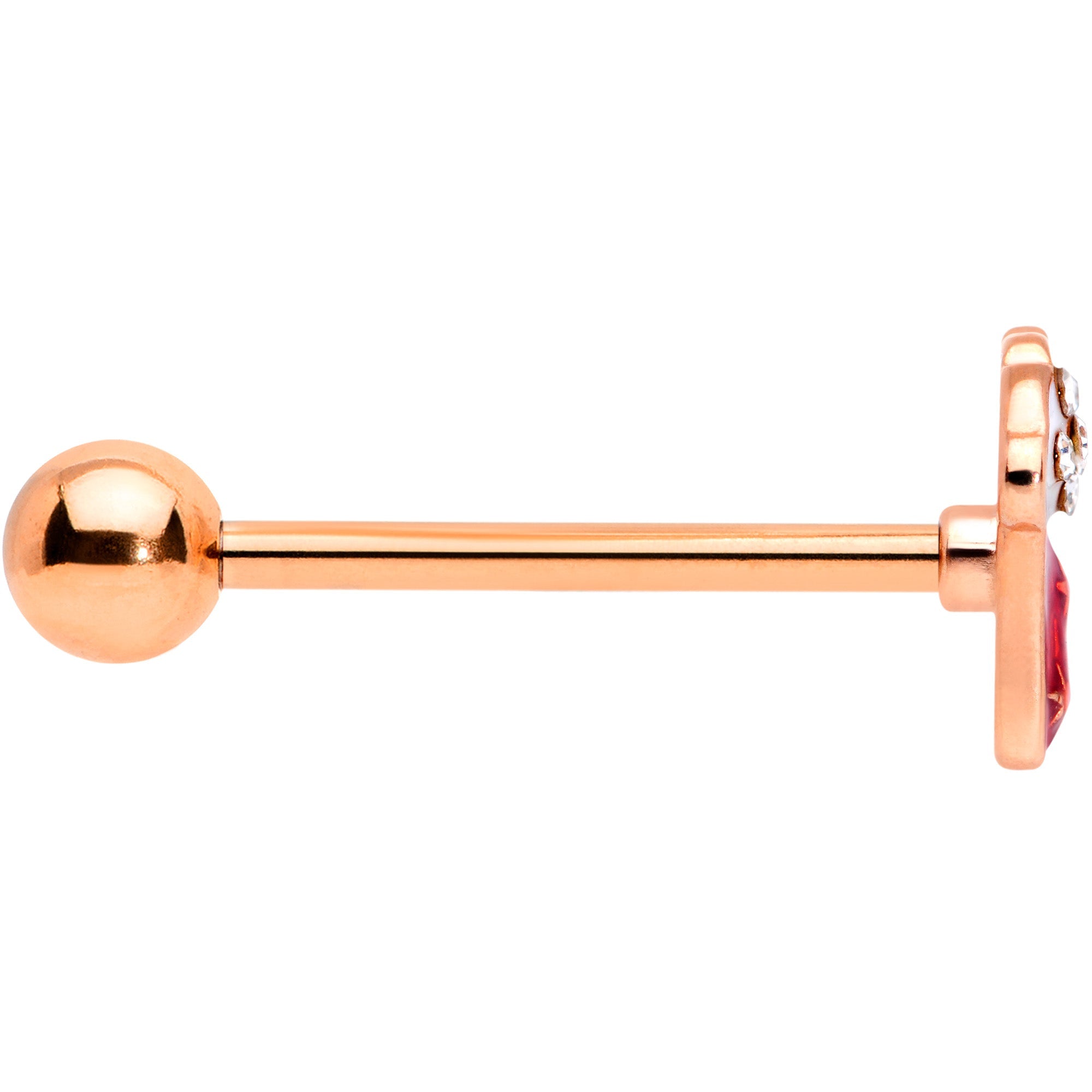 BodyCandy Clear CZ Gem Rose Gold Tone Christmas Stocking Barbell Tongue Ring — lifestyle context