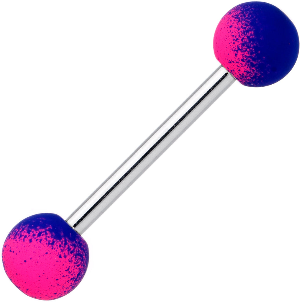 BodyCandy Pink Blue Ombre Soft Finish Barbell Tongue Ring — main product shot