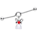 BodyCandy 14G Clear Red Gem Bell Christmas Dangle Project Barbell 38mm — main product shot
