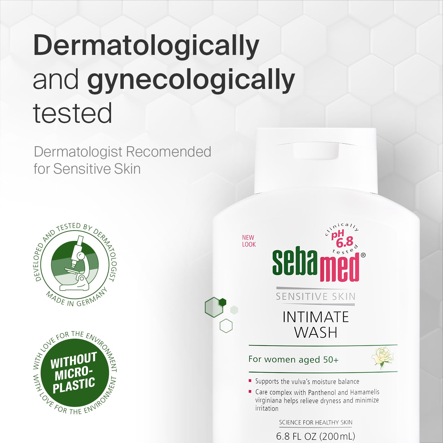 Sebamed Intimate Wash Gel pH 6.8 - Gentle Hygiene for Women Over 50, Natural Intimate Care