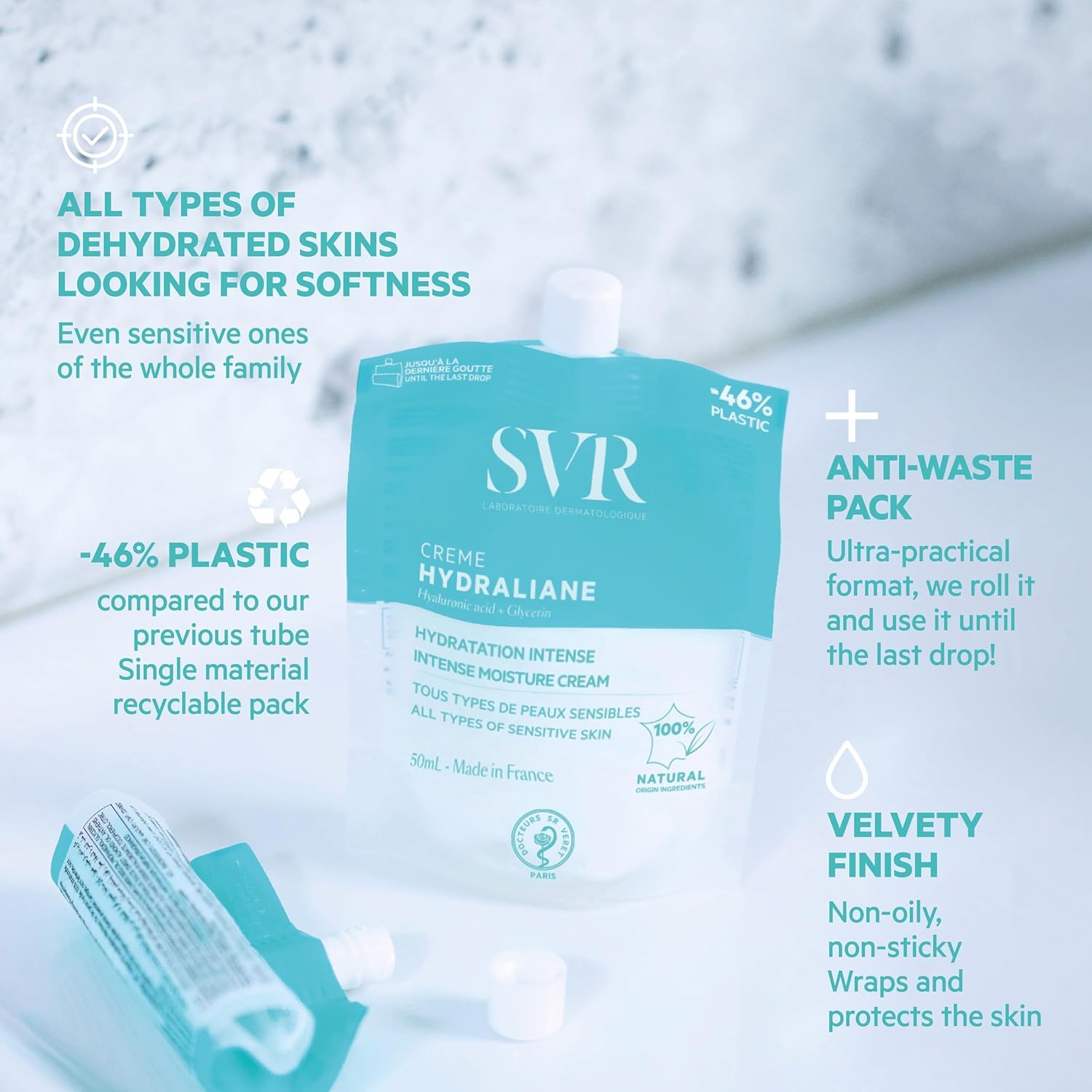 Svr Hydraliane Moisturizing Cream for Dry & Sensitive Skin - Intense Hydration, 50ml