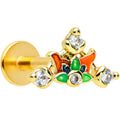 BodyCandy 16G 5/16 Clear CZ Gem Gold Tone Mythic Dragon Labret Tragus — main product shot