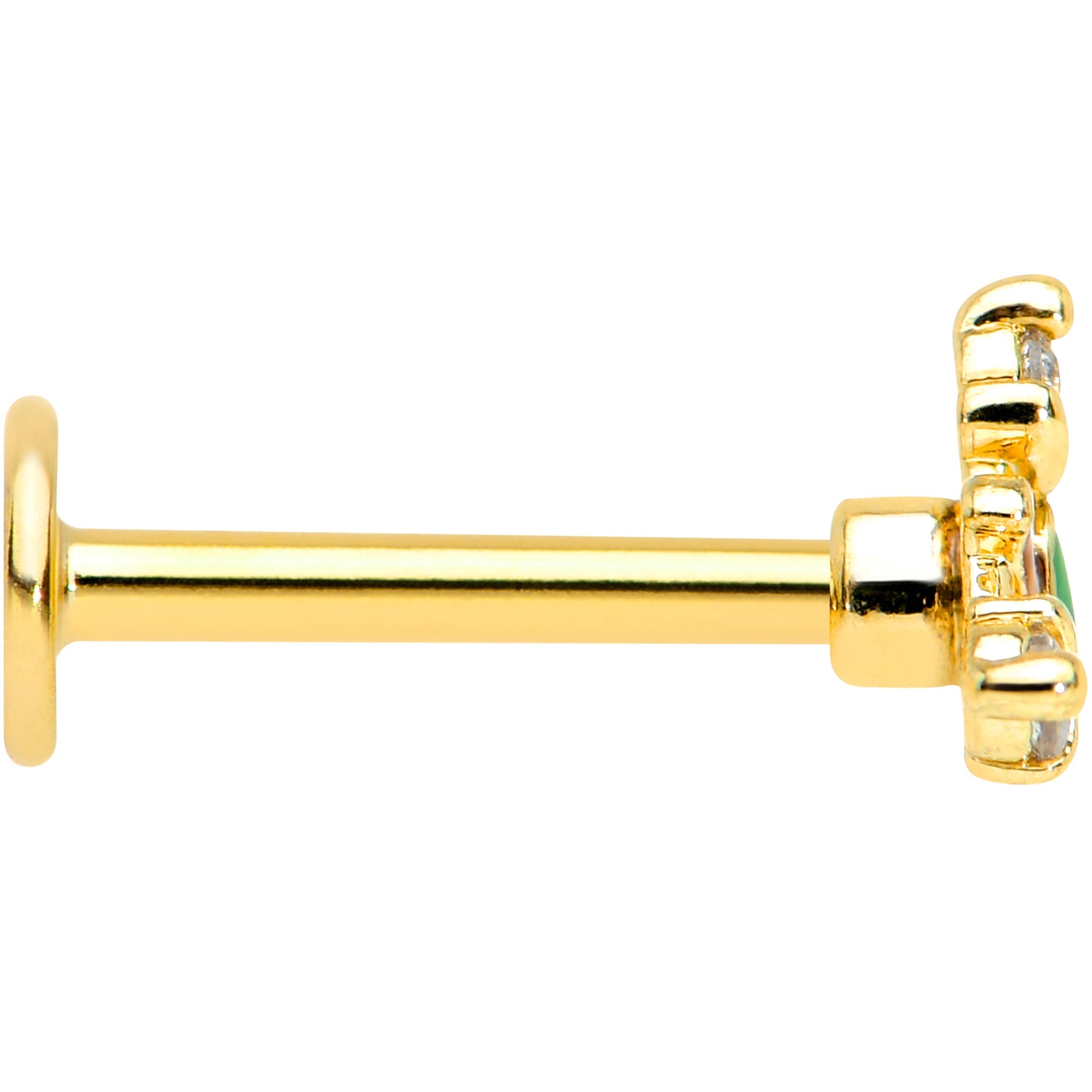 BodyCandy 16G 5/16 Clear CZ Gem Gold Tone Mythic Dragon Labret Tragus — lifestyle context
