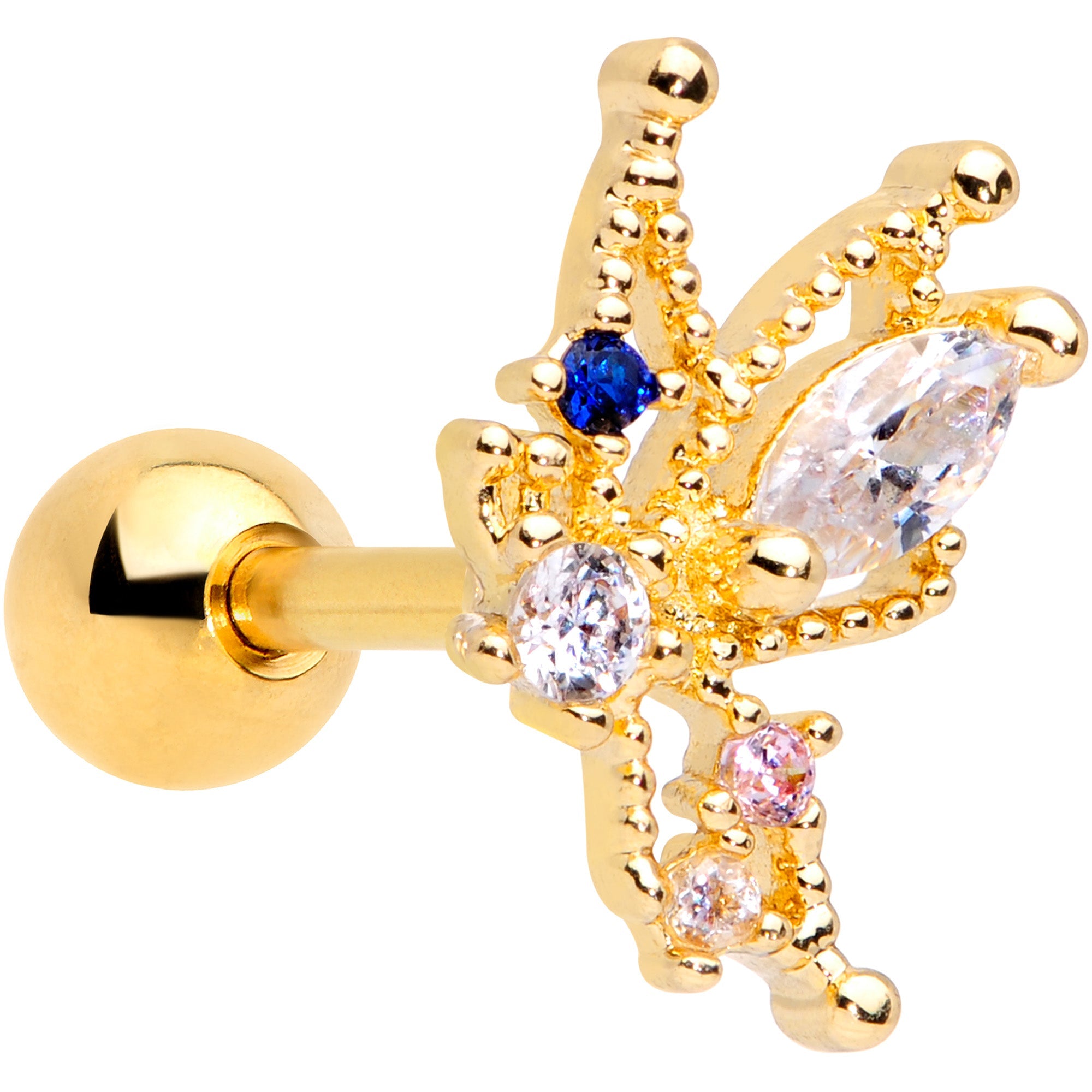 BodyCandy 16G 1/4 Clear CZ Gem Star Angel Christmas Cartilage Tragus — main product shot