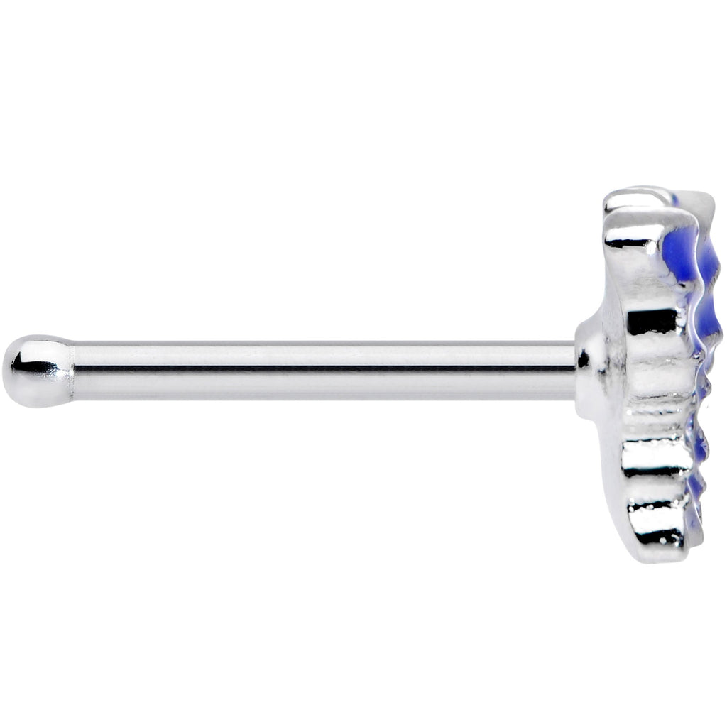 BodyCandy 20G 1/4 Beautiful Blue Butterfly Nose Bone — detail close-up