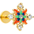 BodyCandy 16G 1/4 Clear CZ Gem Gold Tone Color Crest Labret Monroe Tragus — main product shot