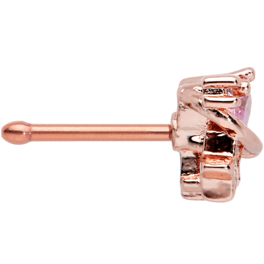 BodyCandy 20G 1/4 Clear Pink Gem Rose Gold Tone Heart Star Nose Bone — lifestyle context