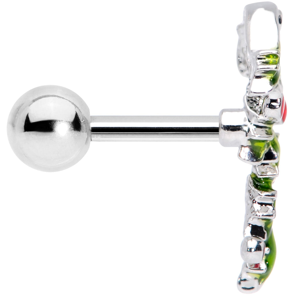 BodyCandy 16G 1/4 Pink CZ Gem Candy Cane Holly Christmas Cartilage Tragus — lifestyle context
