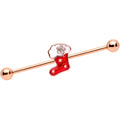 BodyCandy 14G Rose Gold Tone Christmas Stocking Industrial Barbell 38mm — main product shot