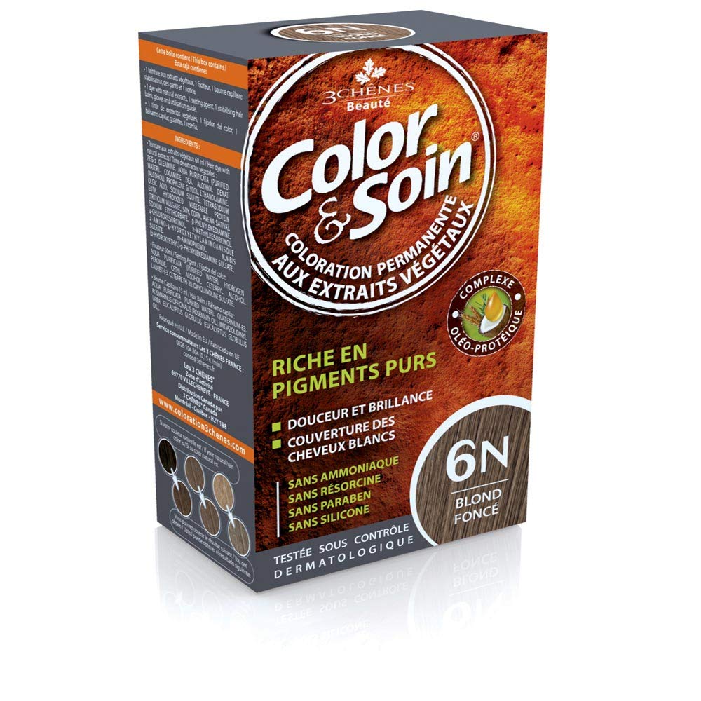 Color&Soin Ammonia-Free Dark Blond Hair Dye - Natural Botanical Ingredients, Paraben & Silicone-Free