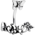 BodyCandy Clear Gem Butterfly Array Flower Double Mount Belly Ring — main product shot
