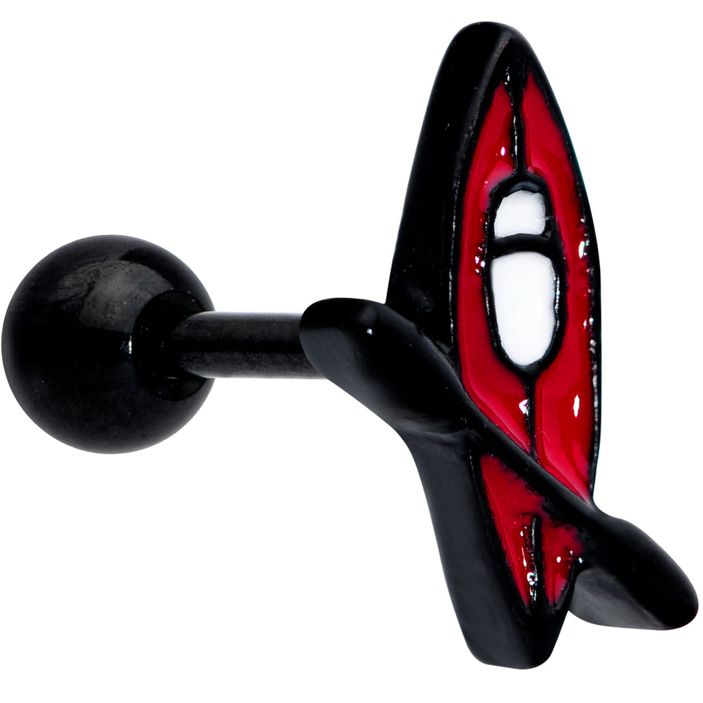 BodyCandy 16G 1/4 Black Red Summer Kayak Boat Cartilage Tragus Earring — main product shot