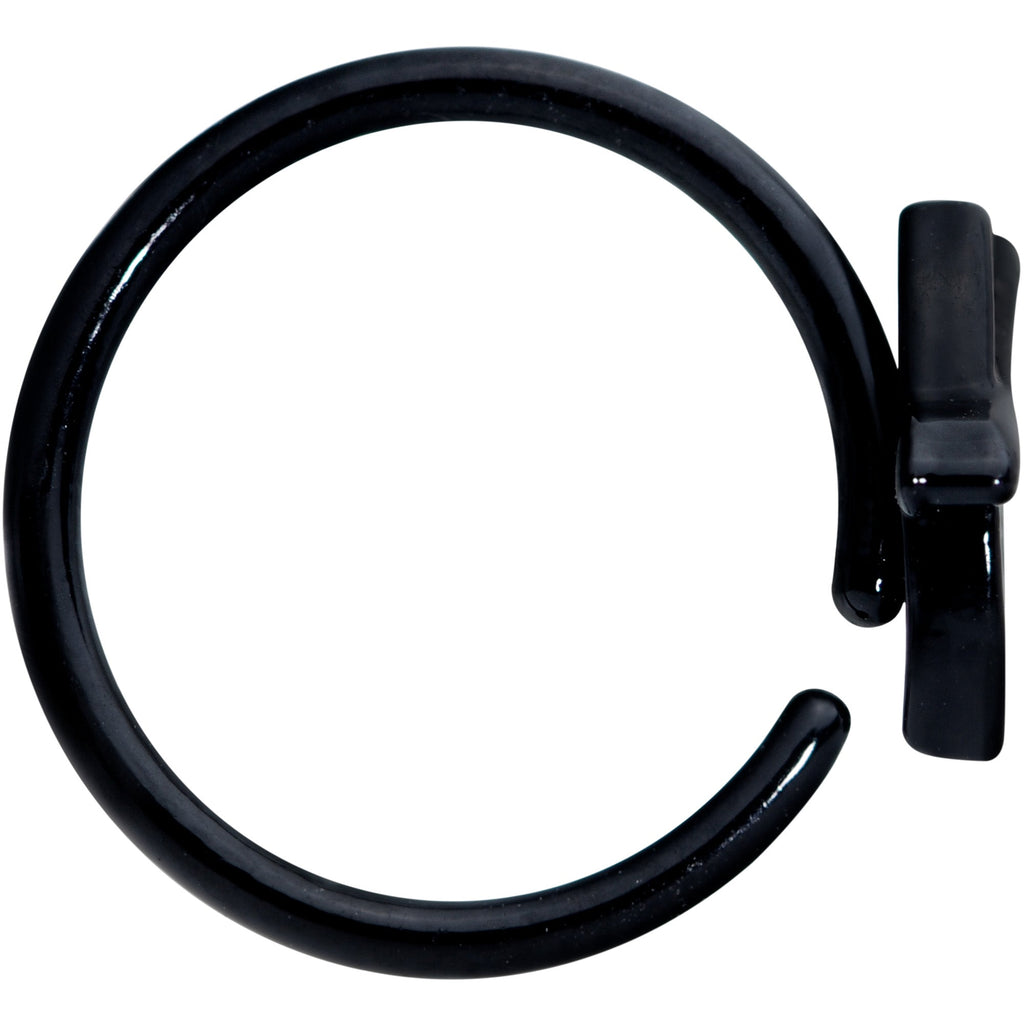 BodyCandy 18G 3/8 Black Red Summer Kayak Boat Nose Hoop — lifestyle context
