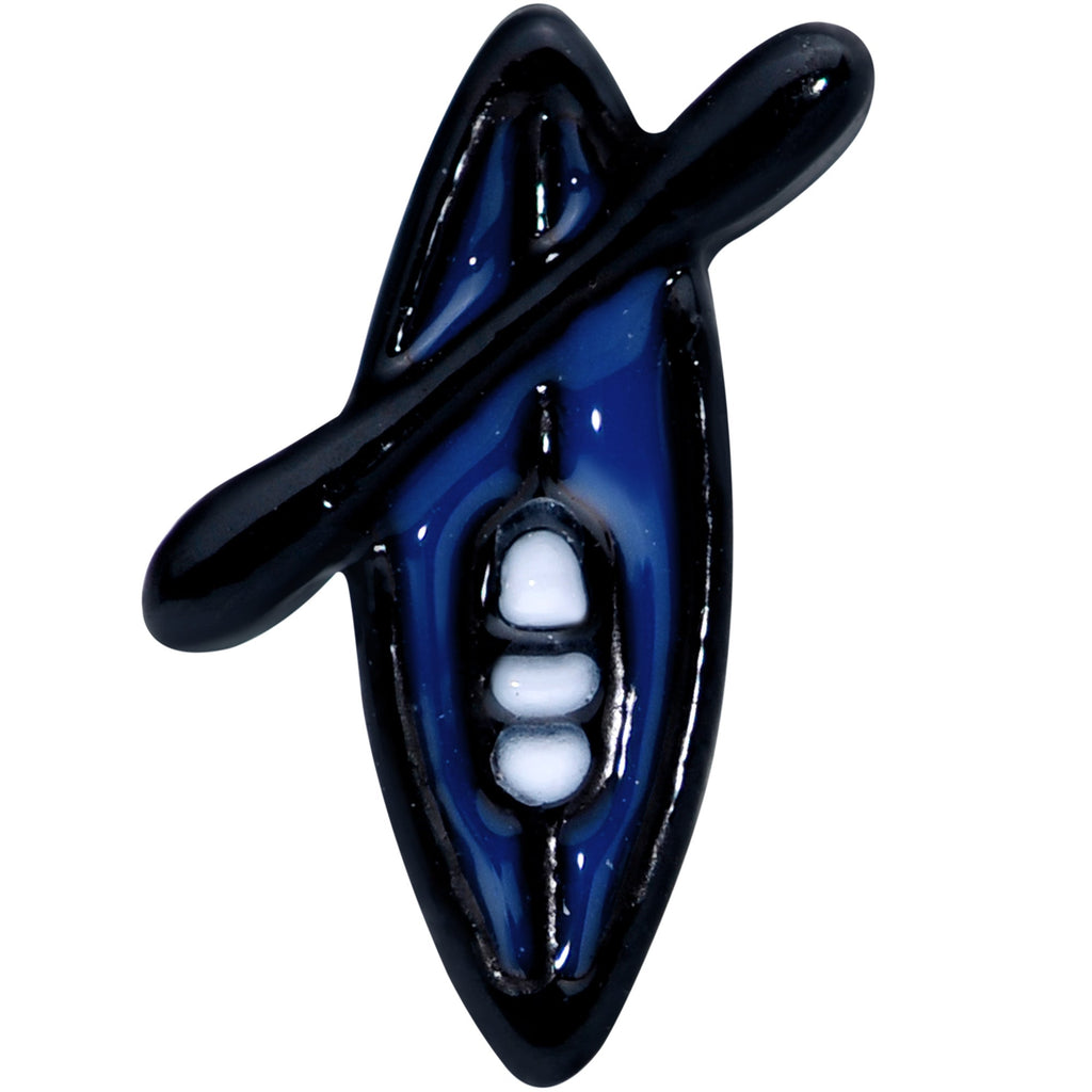 BodyCandy 18G 3/8 Black Blue Summer Kayak Boat Nose Hoop — detail close-up