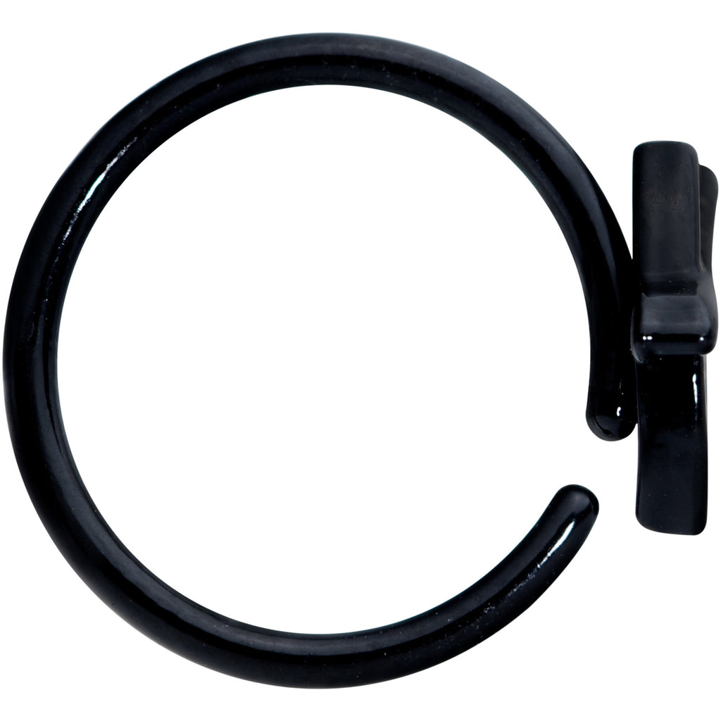BodyCandy 18G 3/8 Black Blue Summer Kayak Boat Nose Hoop — lifestyle context