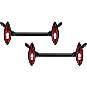 14G 9/16 Black Red Summer Kayak Boat Barbell Nipple Ring Set