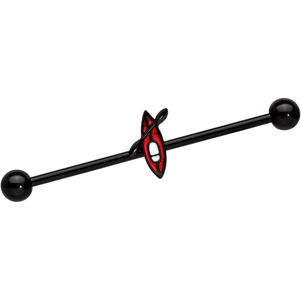BodyCandy 14G Black Red Summer Kayak Boat Industrial Barbell 38mm — main product shot