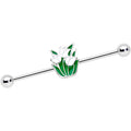 BodyCandy 14G Spring White Tulip Flower Industrial Barbell 38mm — main product shot