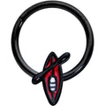 BodyCandy 16G 3/8 Black Red Summer Kayak Boat Hinged Segment Ring — main product shot