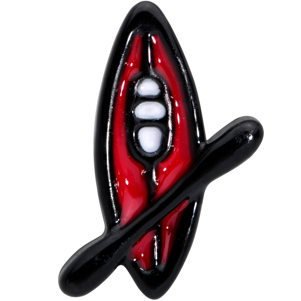 BodyCandy 20G 1/4 Black Red Summer Kayak Boat Nose Bone — detail close-up
