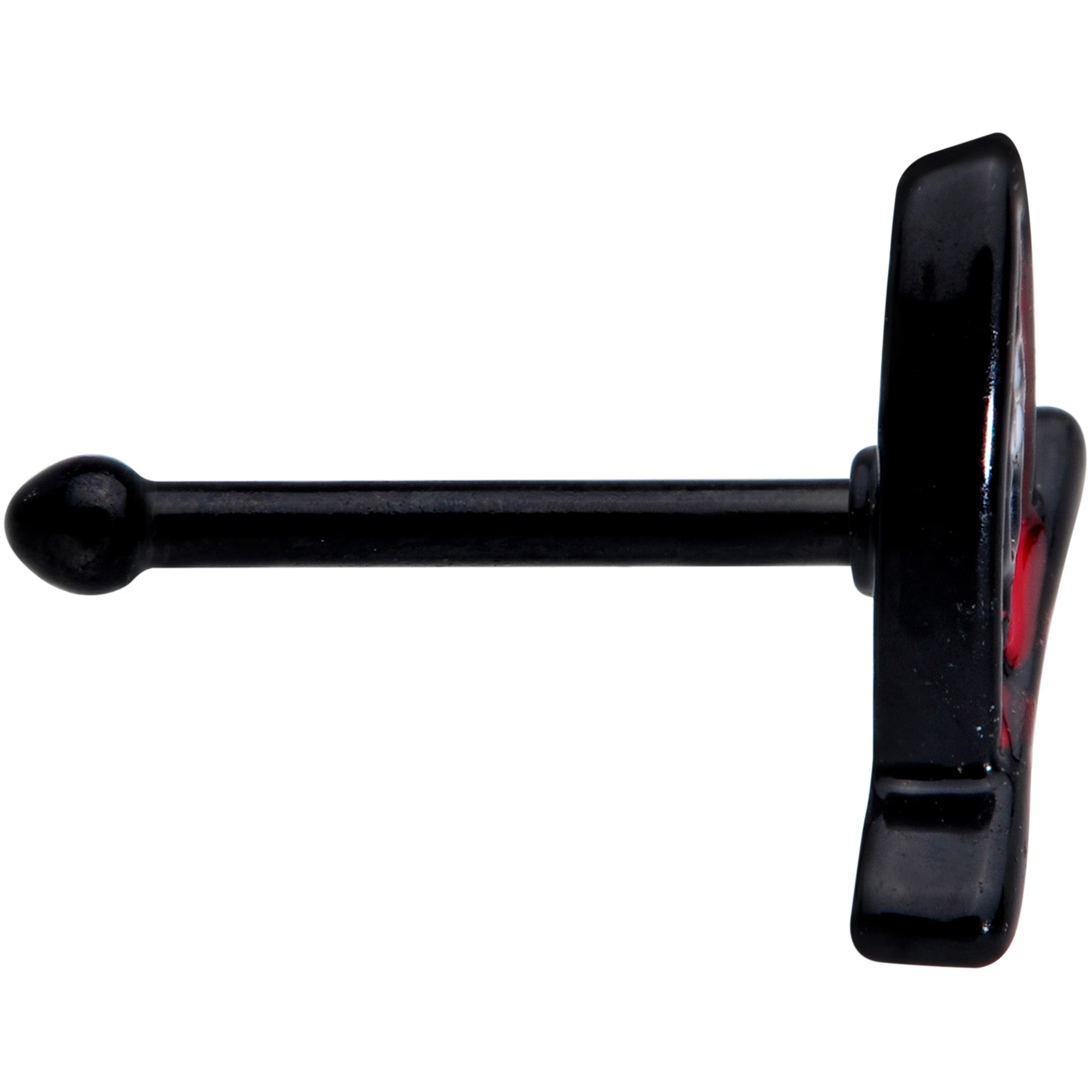 BodyCandy 20G 1/4 Black Red Summer Kayak Boat Nose Bone — lifestyle context