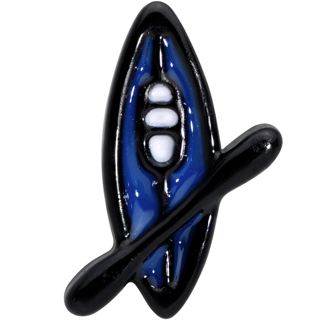 BodyCandy 20G 1/4 Black Blue Summer Kayak Boat Nose Bone — detail close-up