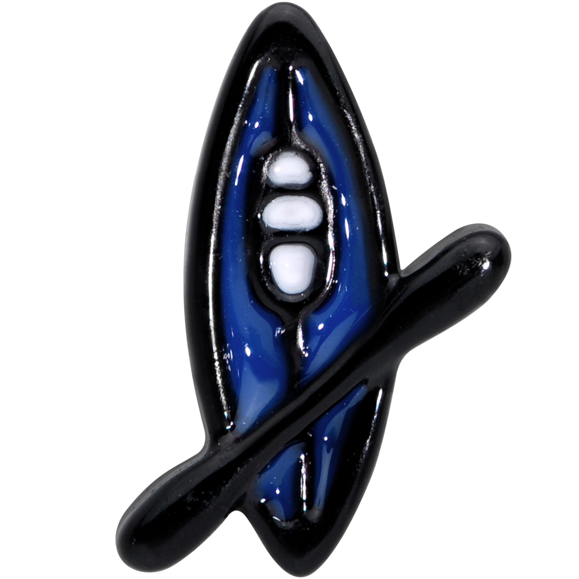 BodyCandy 20G 1/4 Black Blue Summer Kayak Boat Nose Bone — detail close-up