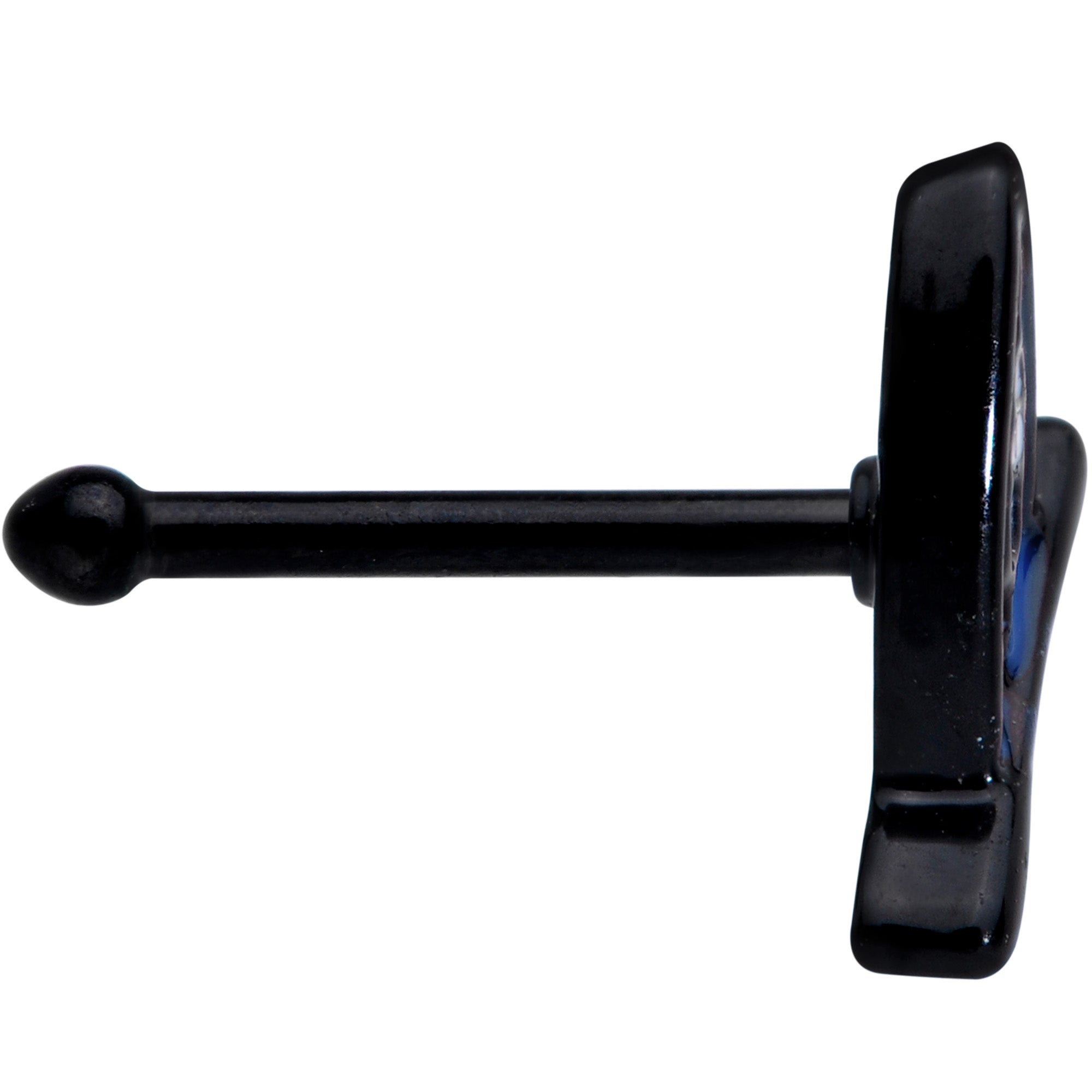 BodyCandy 20G 1/4 Black Blue Summer Kayak Boat Nose Bone — lifestyle context