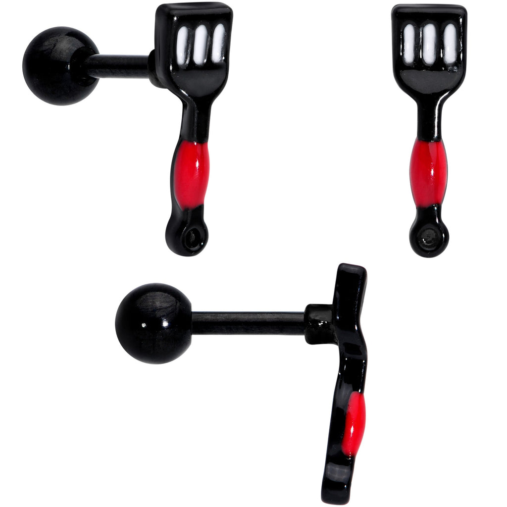 BodyCandy 16G 1/4 Black Spatula Kitchen Cooking Cartilage Earring Set of 2 — lifestyle context