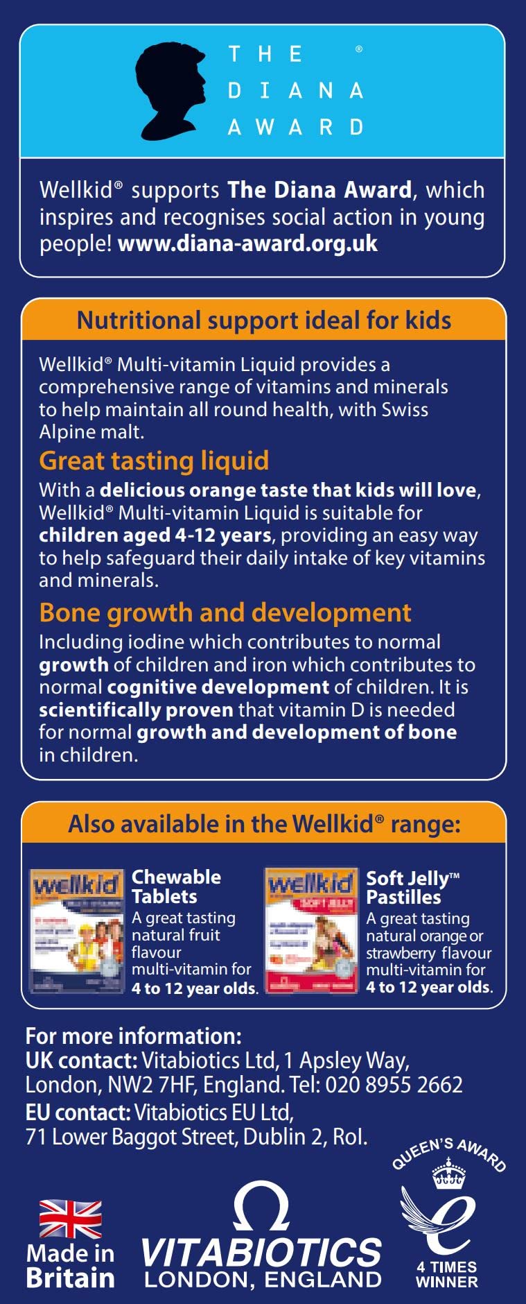Vitabiotics Wellkid Immune Liquid 150ml Orange Flavored