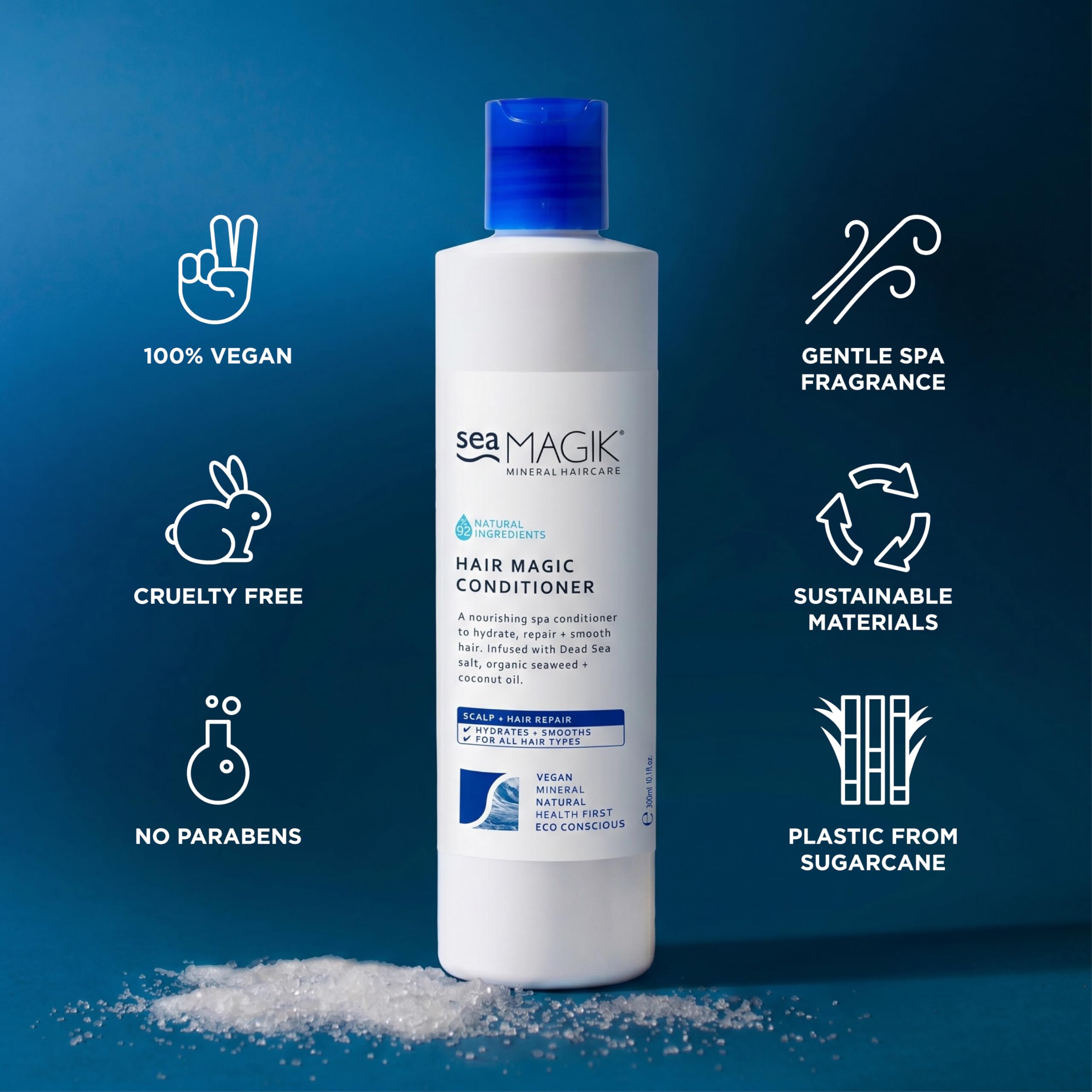 Dead Sea Spa Magik Hair Conditioner - Moisturizing, Natural, Organic Hair Care with Dead Sea Minerals & Coconut Oil