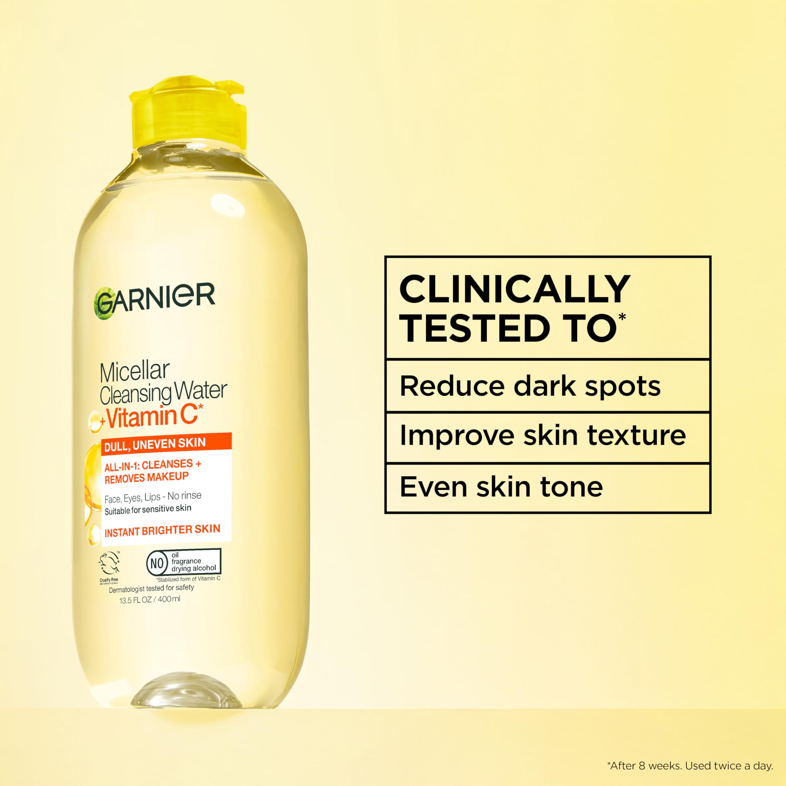 Garnier Micellar Water with Vitamin C - 13.53 fl oz Gentle Makeup Remover & Cleansing Water