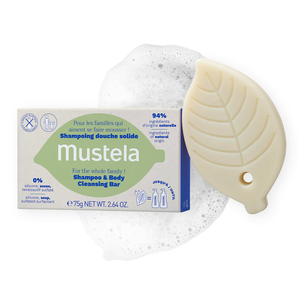 Mustela Shampoo & Body Cleanser Bar - Gentle Family Formula | 75g