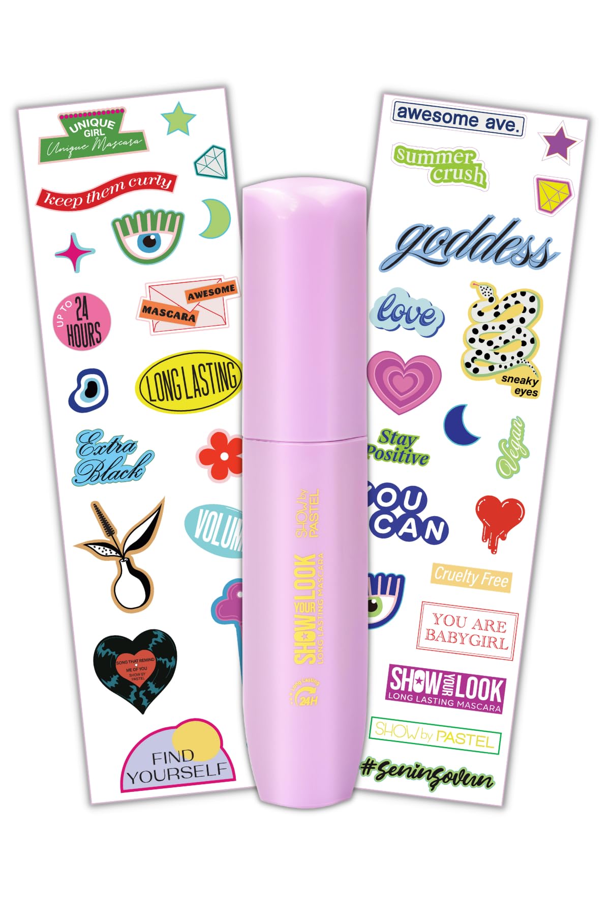Pastel Show Your Look Long Lasting Extra Black Mascara 9ml - Waterproof, Volumizing Black Mascara with Calendula Extract