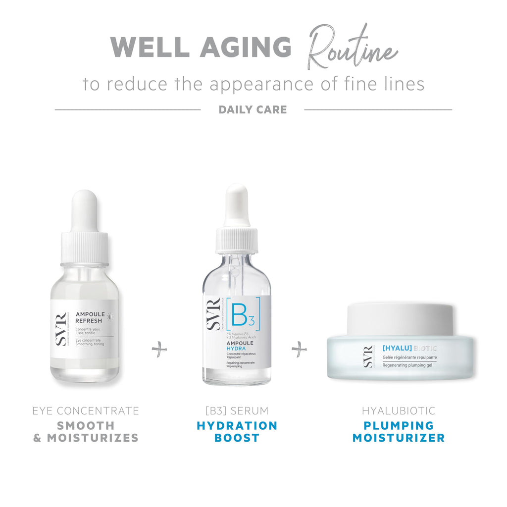 SVR Hyalu Biotic Regenerating Plumping Anti-aging Face Cream/Gel - Sensitive Skin Friendly, Hydrating, Vitamin C Enriched