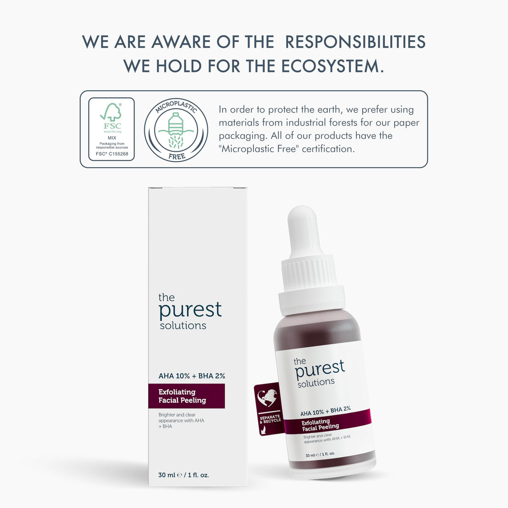 The Purest Solutions Skincare Set for Dry Skin - AHA BHA Exfoliating Serum & Hyaluronic Acid Hydrating Serum