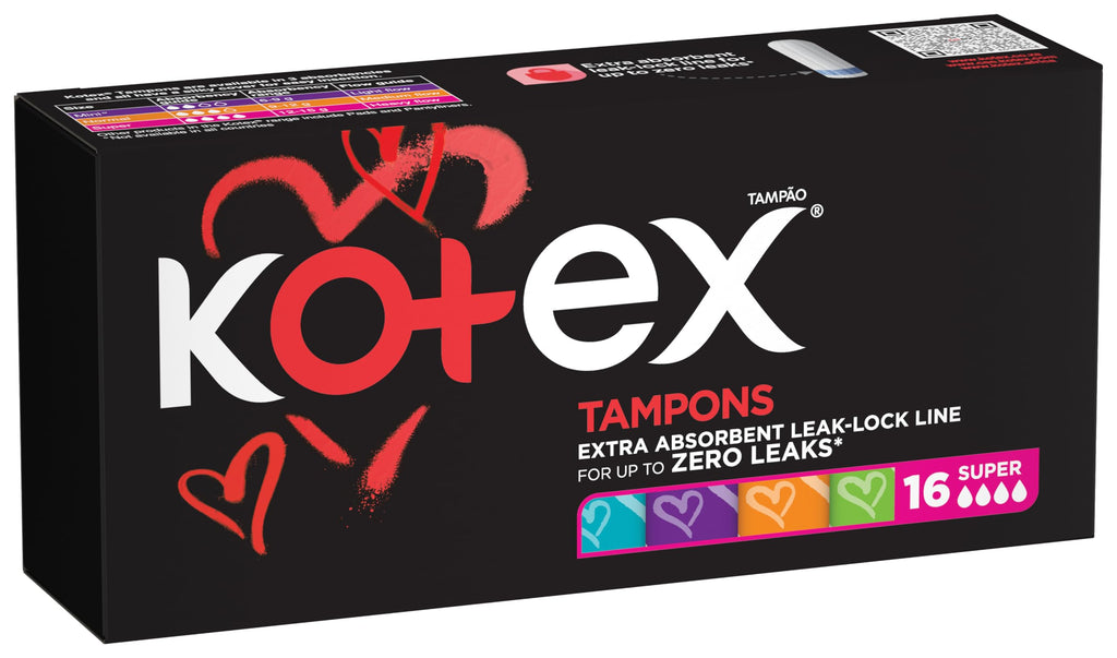 Kotex Super Tampons - 16 Count | Comfortable Protection
