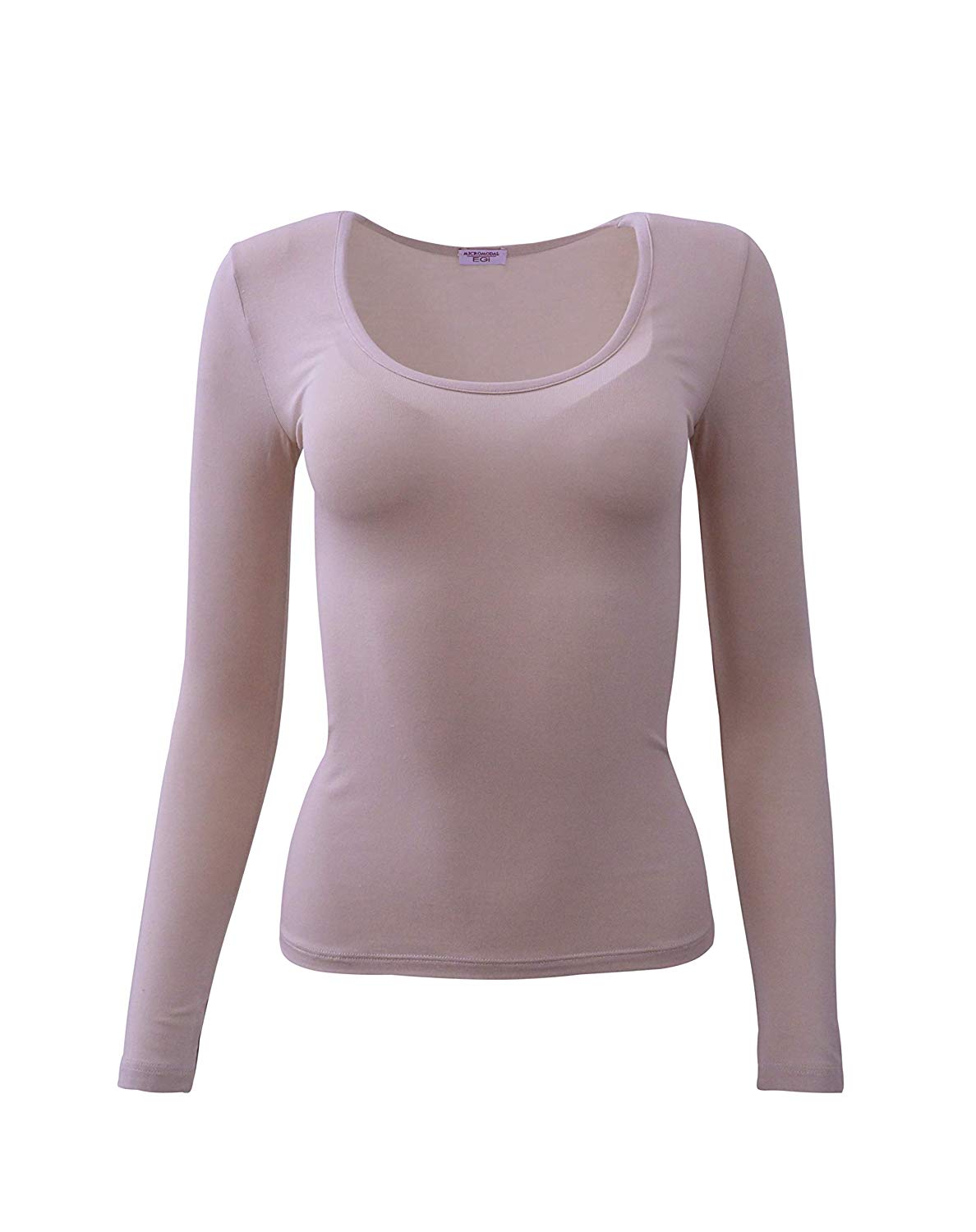 tittimitti EGI Luxury Modal Women's Long Sleeved T-Shirt. Proudly Made in Italy (Deep Crew Neck 1145) — lifestyle context