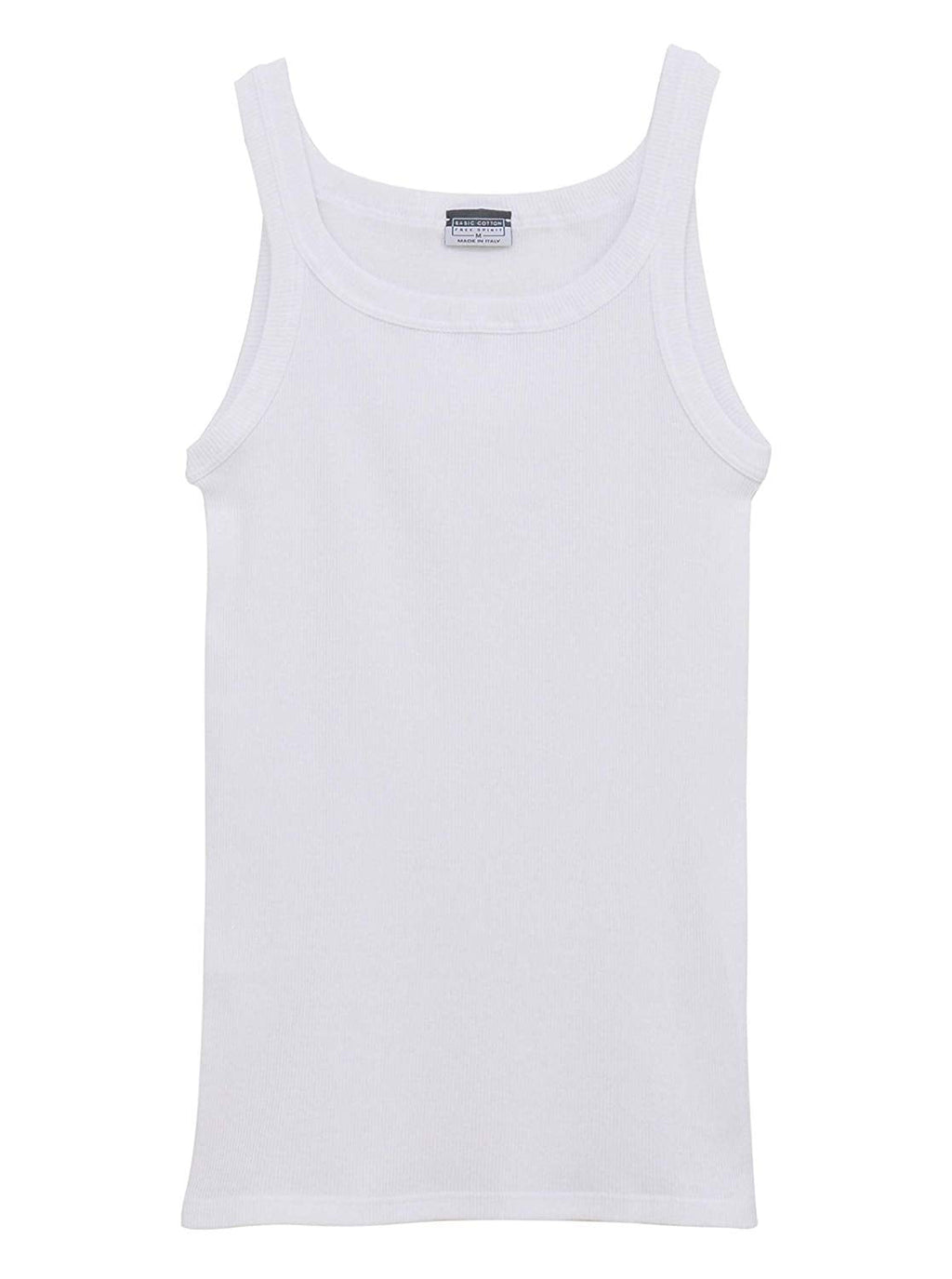 tittimitti BASIC COTTON Free Spirit Premium Quality 100% Ribbed Cotton Men's Muscle Shirt Made in Italy (901) — detail close-
