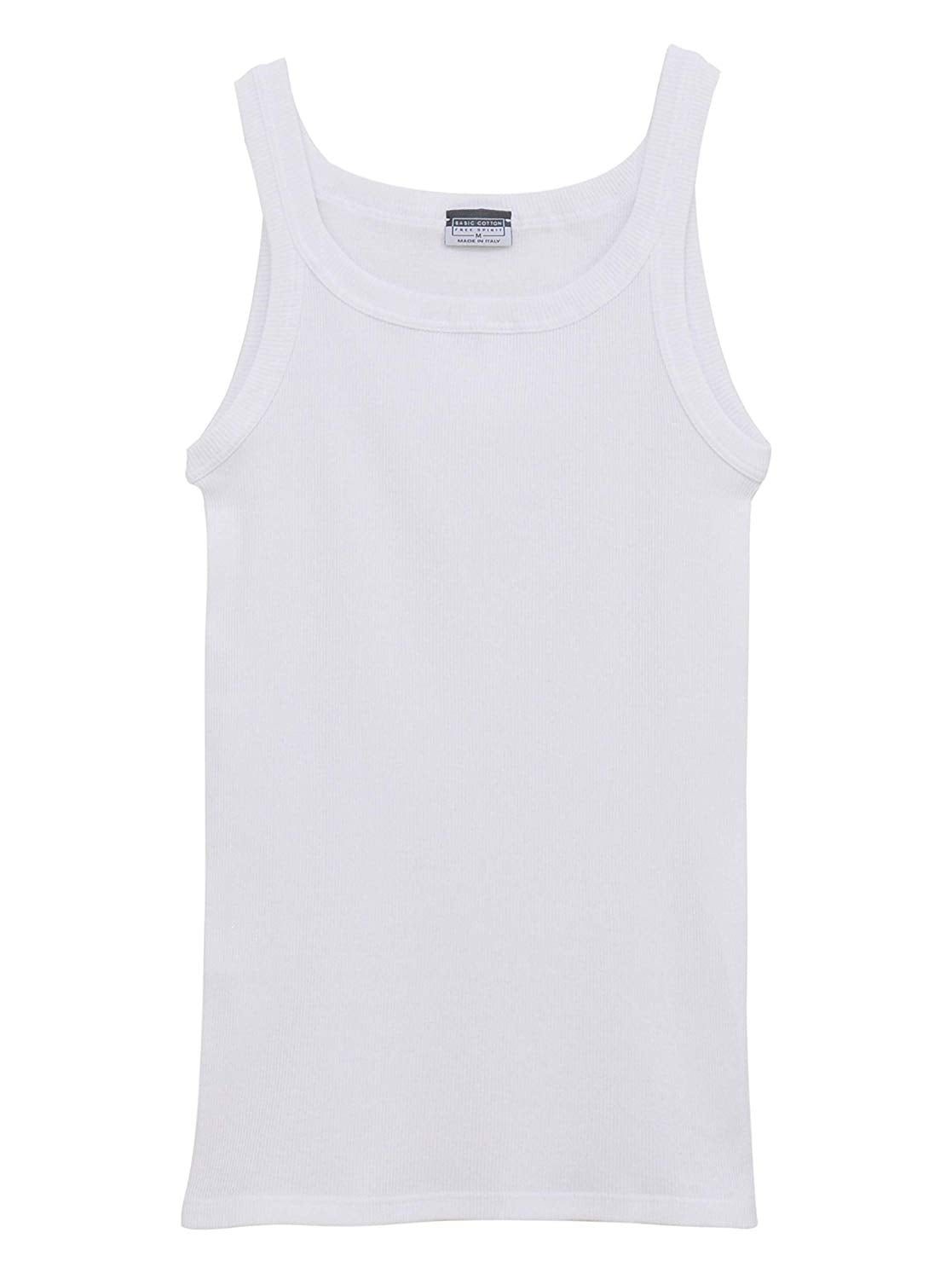 tittimitti BASIC COTTON Free Spirit Premium Quality 100% Ribbed Cotton Men's Muscle Shirt Made in Italy (901) — detail close-