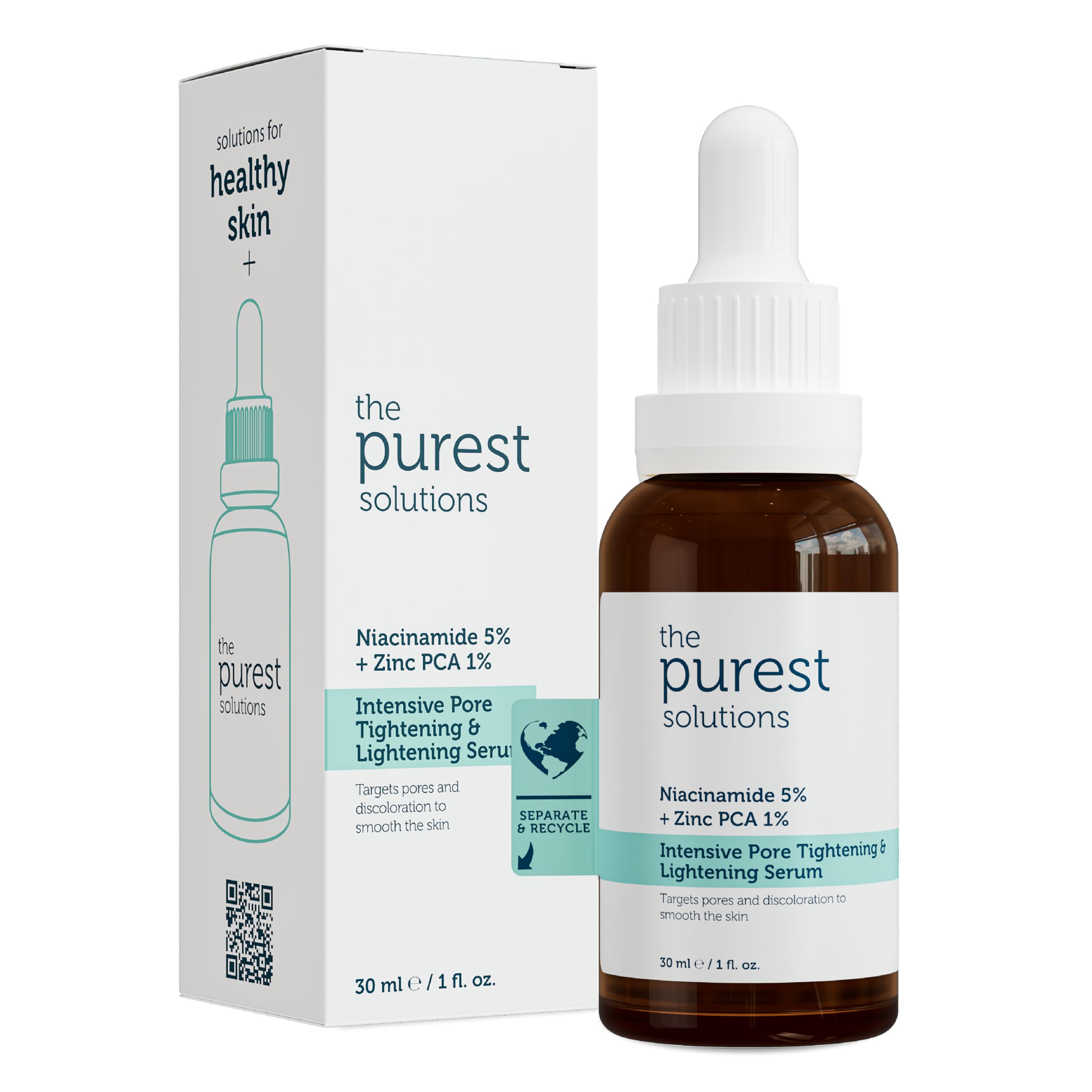 The Purest Solutions Skincare Set - Pore Tightening, Hydrating Serum & Exfoliating Toner for Uneven Skin Tone