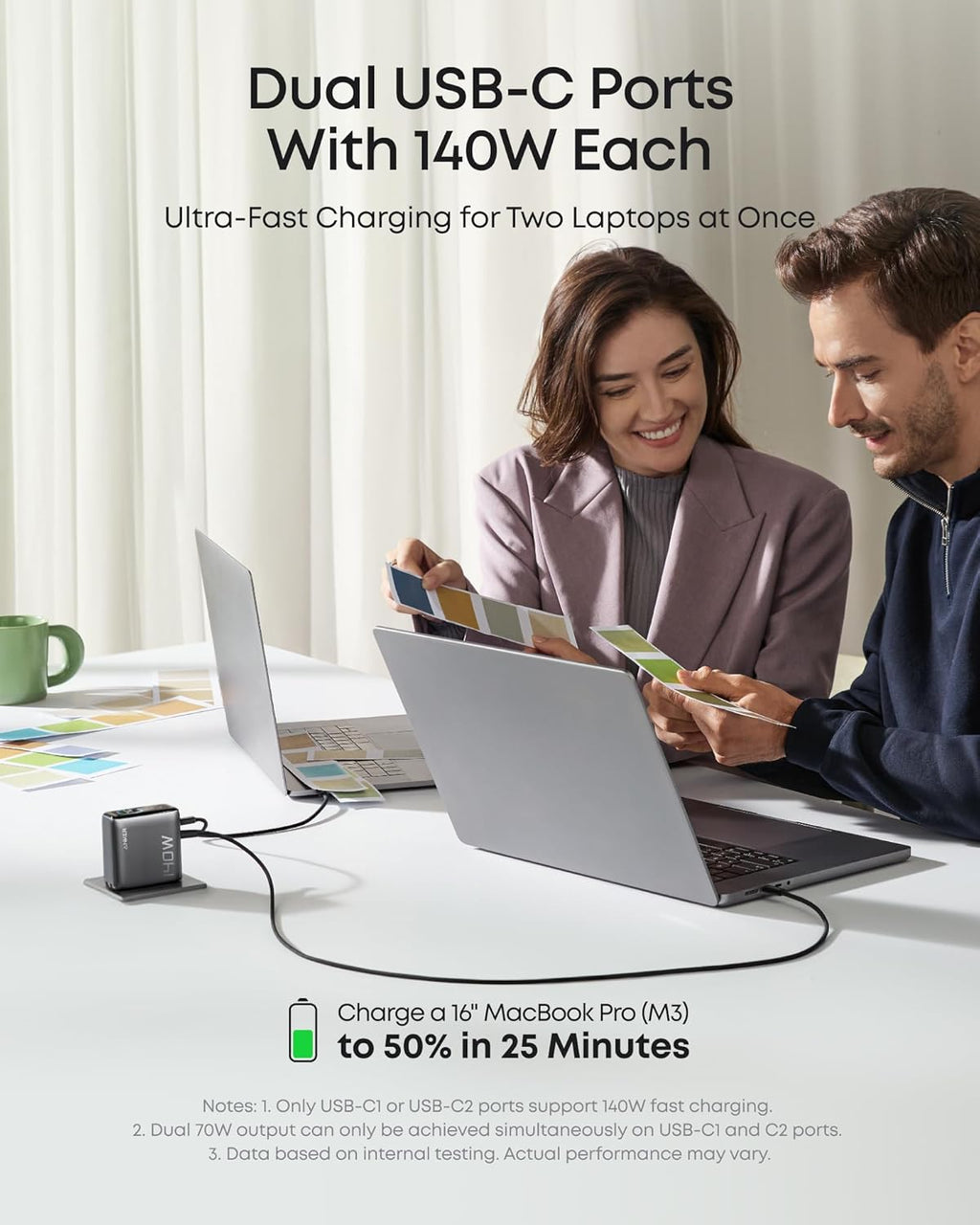Anker Charger (140W, 4-Port, PD 3.1) with USB-C Cable, view 3