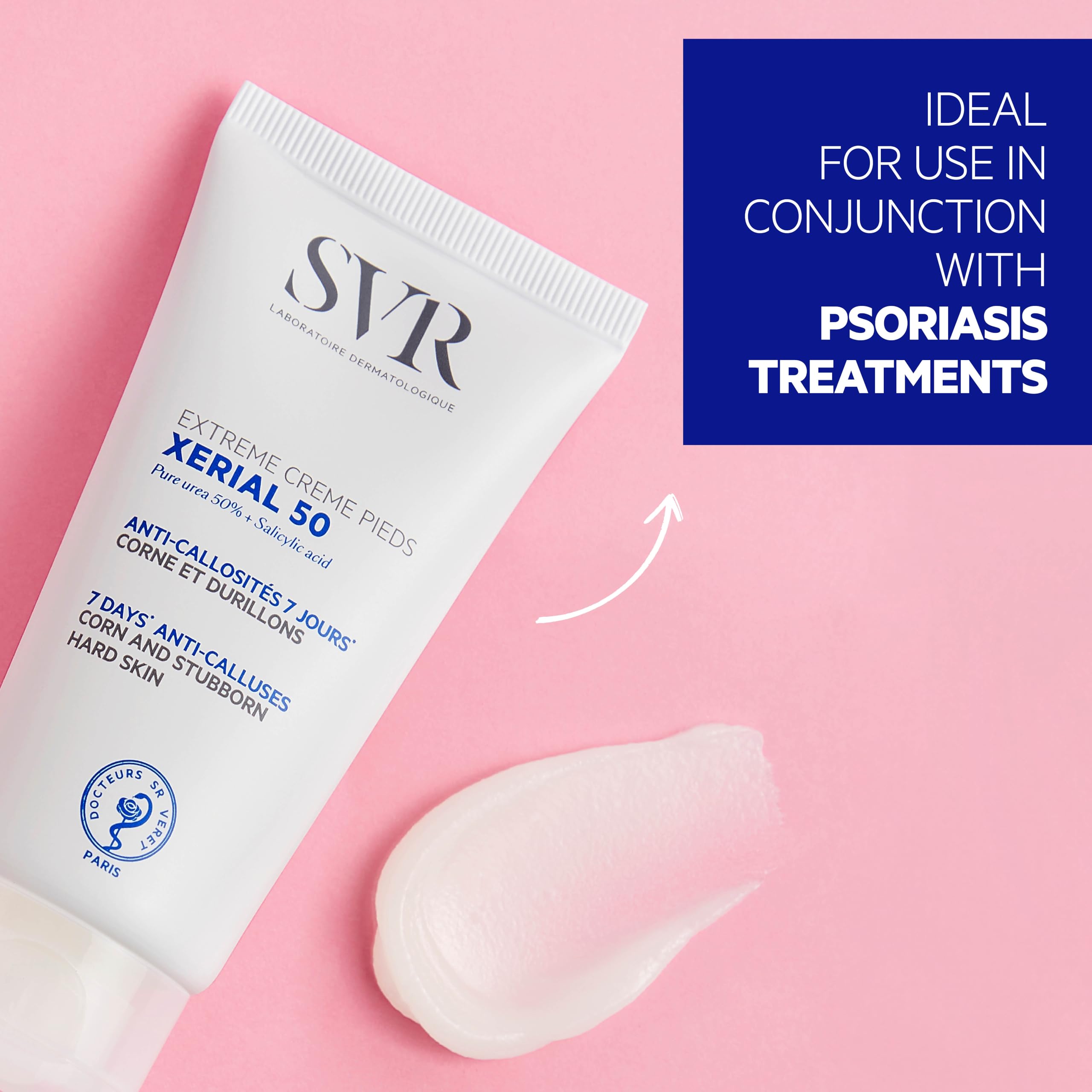SVR Creme Pieds Xerial 30 - Intensive Foot Cream for Dry Feet with 30% Urea, Moisturizing & Soothing, 1.69 fl oz