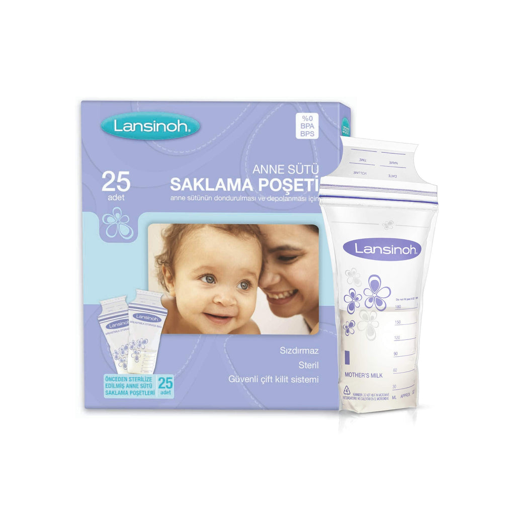Lansinoh Breast Milk Storage Bags - BPA Free, Sterile & Leak-Proof (25 Count)