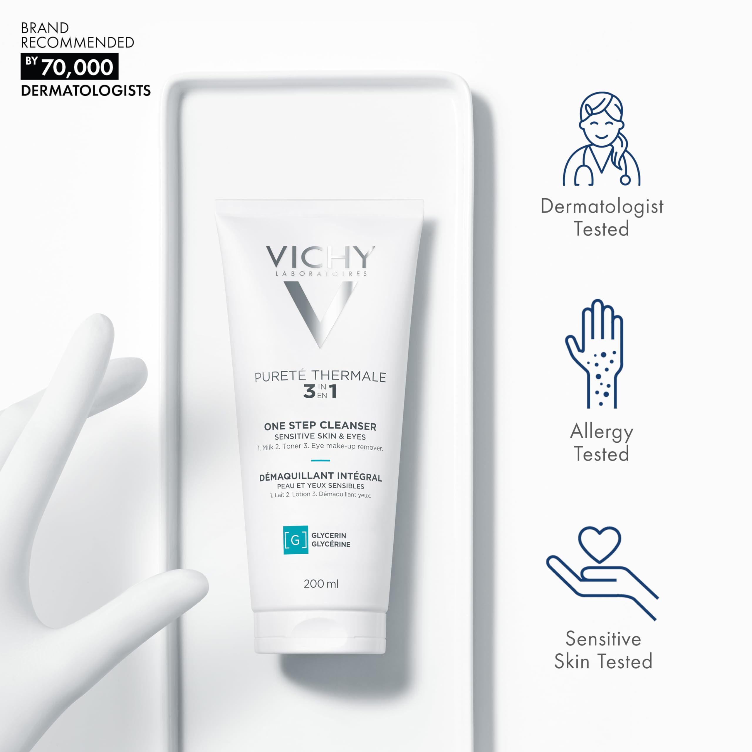 Vichy Demaquillant Integral 200ml - Gentle 3-in-1 Makeup Remover for Normal & Dry Skin