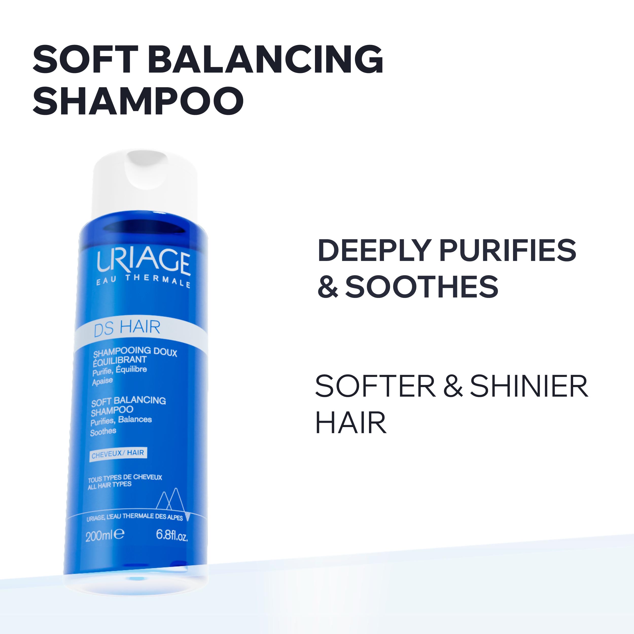 Uriage DS Hair Kerato-Reducing Anti-Dandruff Shampoo - Soothes Scalp, Gentle Hair Care, 5.07 fl oz